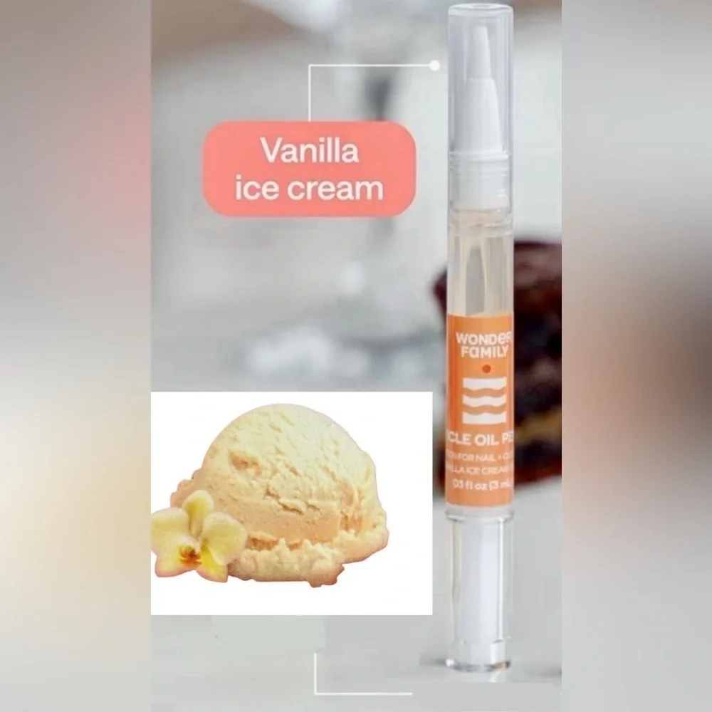 VANILLA ICE CREAM Scented Cuticle Oil Nail Pen, Clean Beauty, Travel, 0.4 fl oz